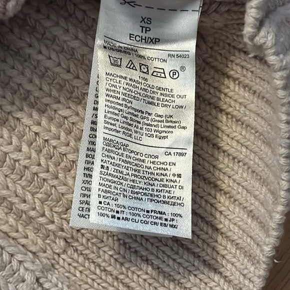 Gap | thick knit | cream oatmeal color | turtleneck sweater | size XS - Picture 4 of 5